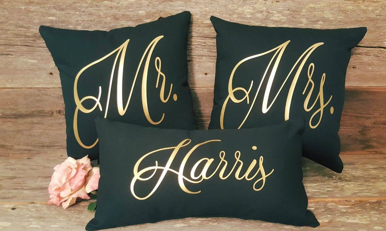 "Mr. & Mrs" Pillow Cover Set
