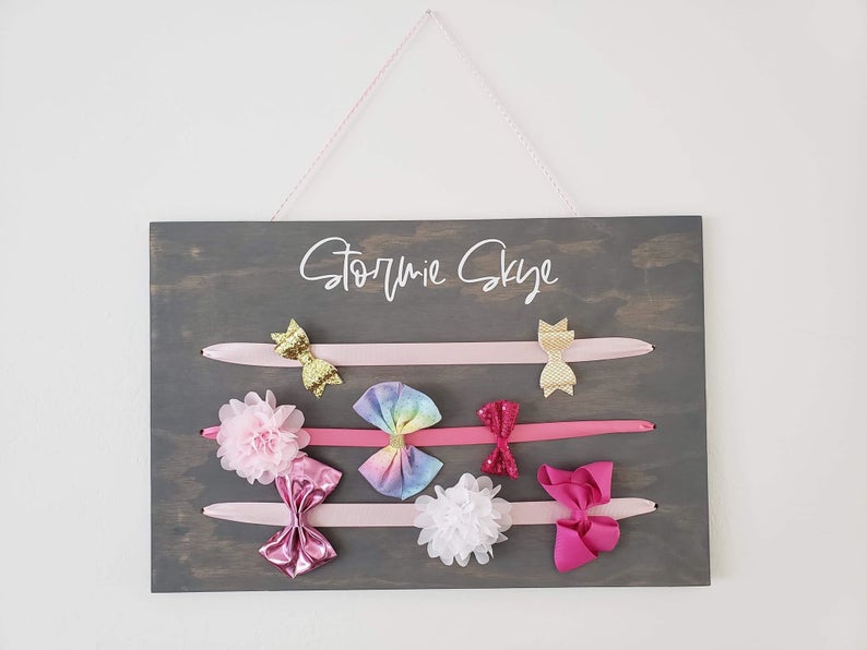 Personalized Baby Girl Bow Holder