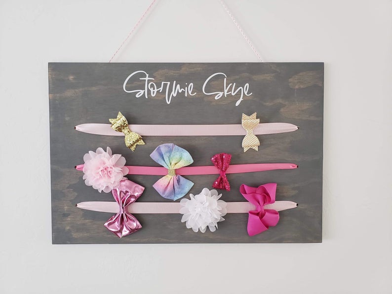 Personalized Baby Girl Bow Holder – Highland Design Co
